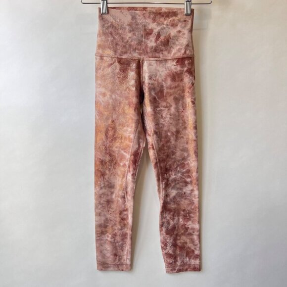 Lululemon Diamond dye metallic print align leggings, Dusty pink, Size 2 A135 - Picture 2 of 7